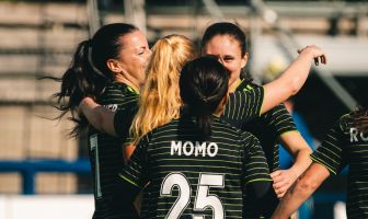Celtic FC Women celebrate at Montrose