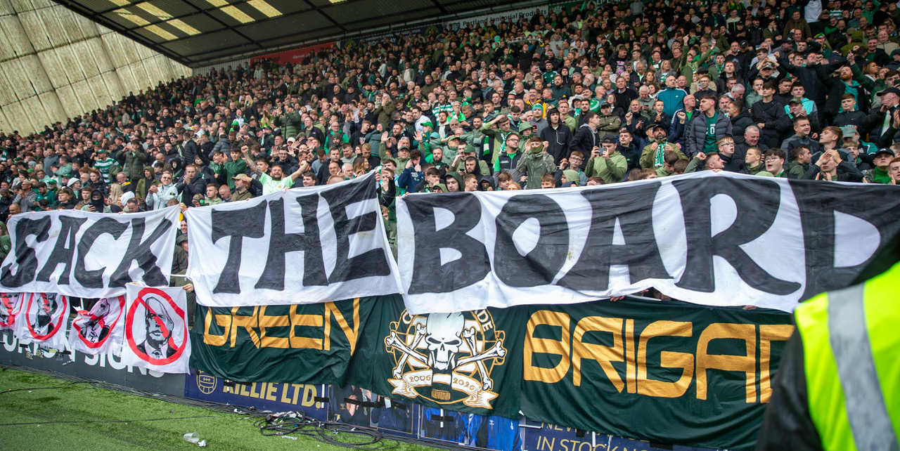 Celtic supporters at Rugby Park