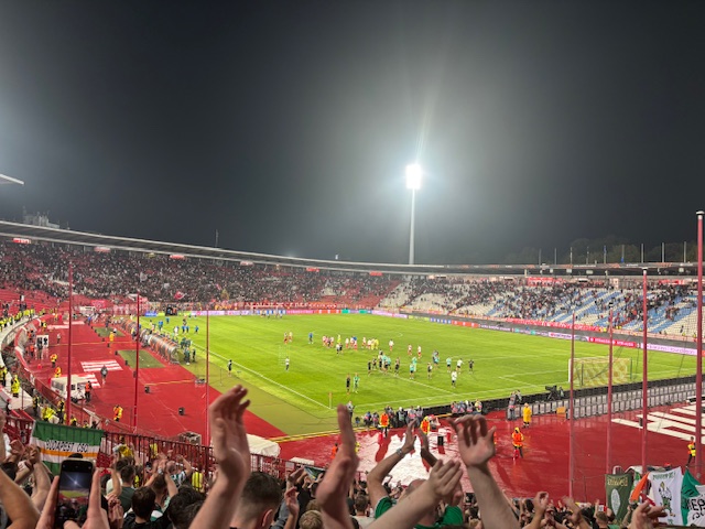 View from the away end in Belgrade, photo The Celtic Star