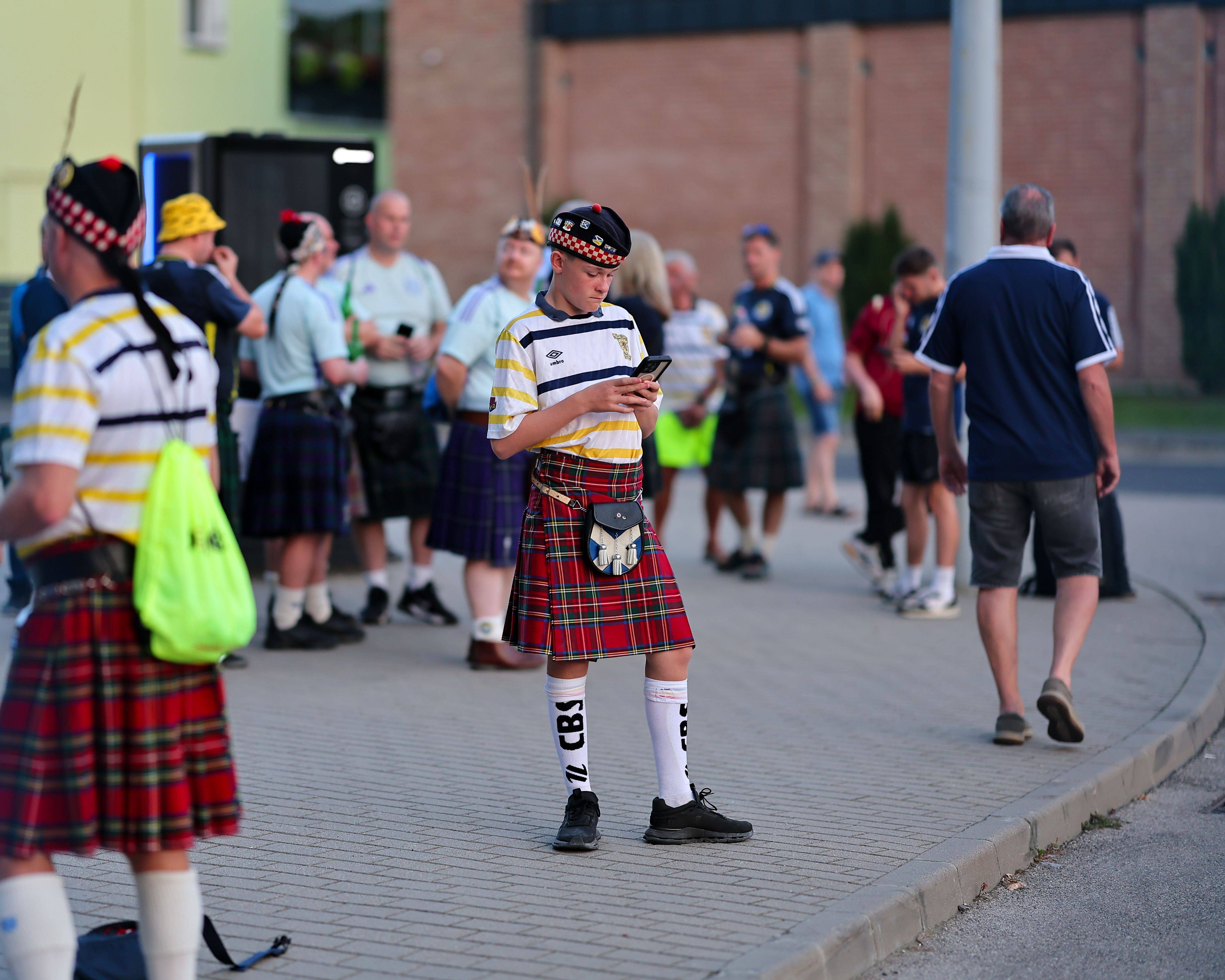 Scotland fans prior to kick off Belarus v Scotland
