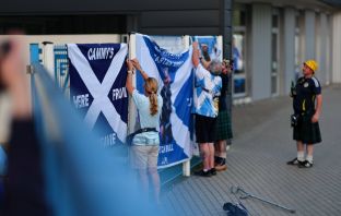 Scotland fans prior to kick off Belarus v Scotland