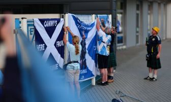 Scotland fans prior to kick off Belarus v Scotland