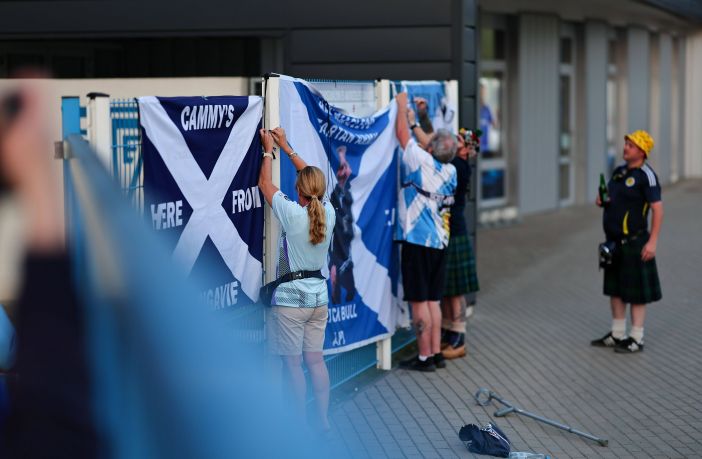 Scotland fans prior to kick off Belarus v Scotland