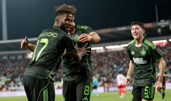 Kelechi Iheanacho of Celtic celebrates