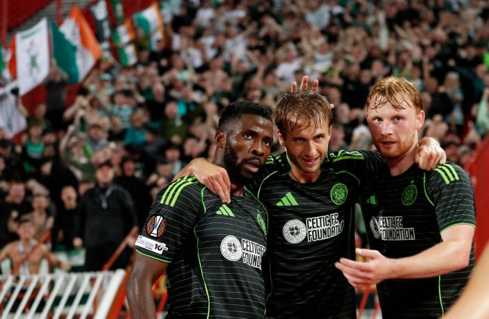 Kelechi Iheanacho of Celtic celebrates