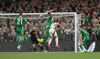 Adam Idah of Republic of Ireland scores