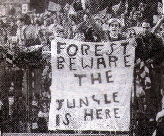 Celtic fans at the UEFA Cup match at City Ground Nottingham in November 1983