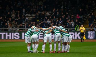 Celtic Huddle at Dens Park.