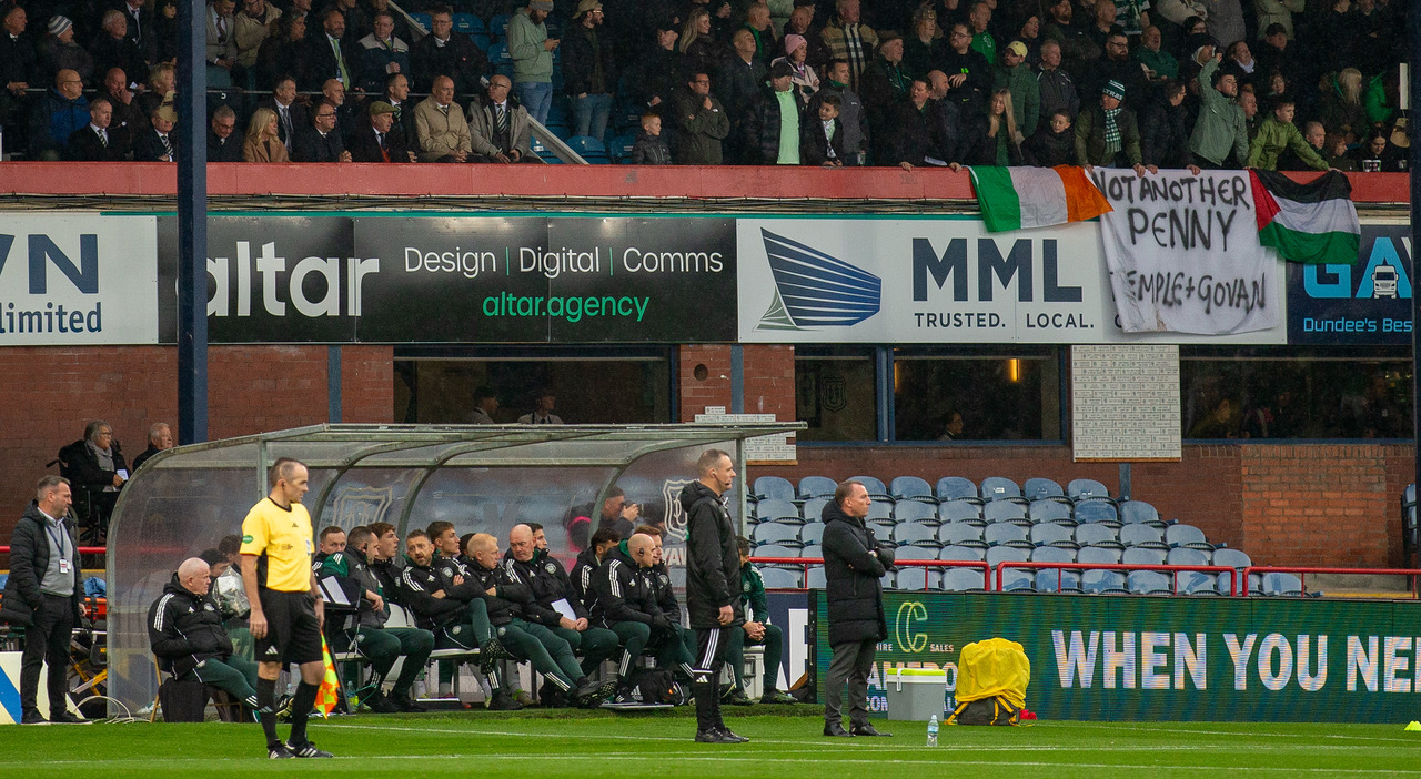 Brendan Rodgers at Dens Park.