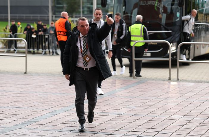 Brendan Rodgers arrives at Celtic Park