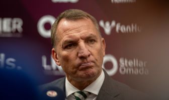 Brendan Rodgers talks to the media