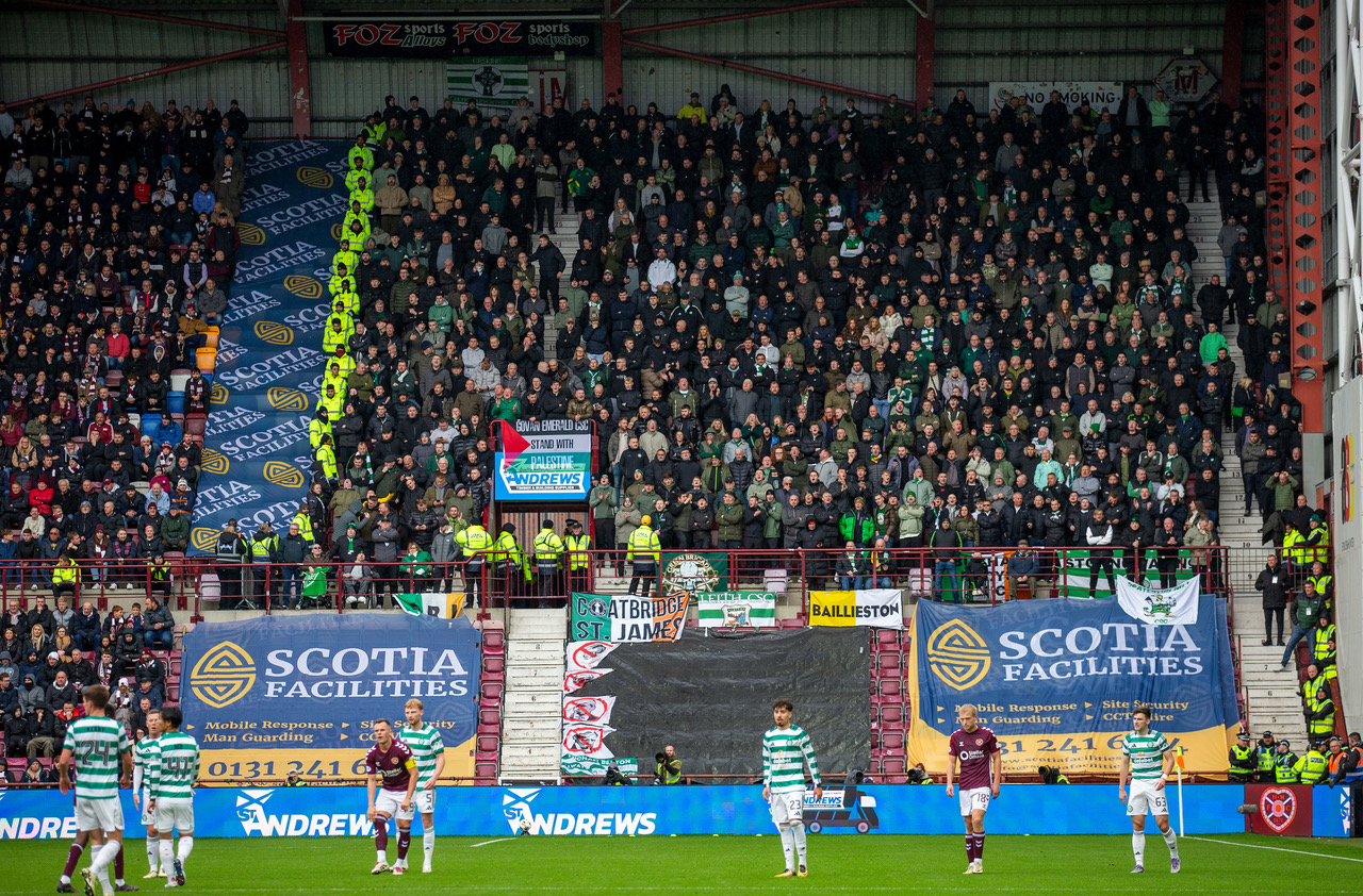 The Celtic support at Tynecastle.