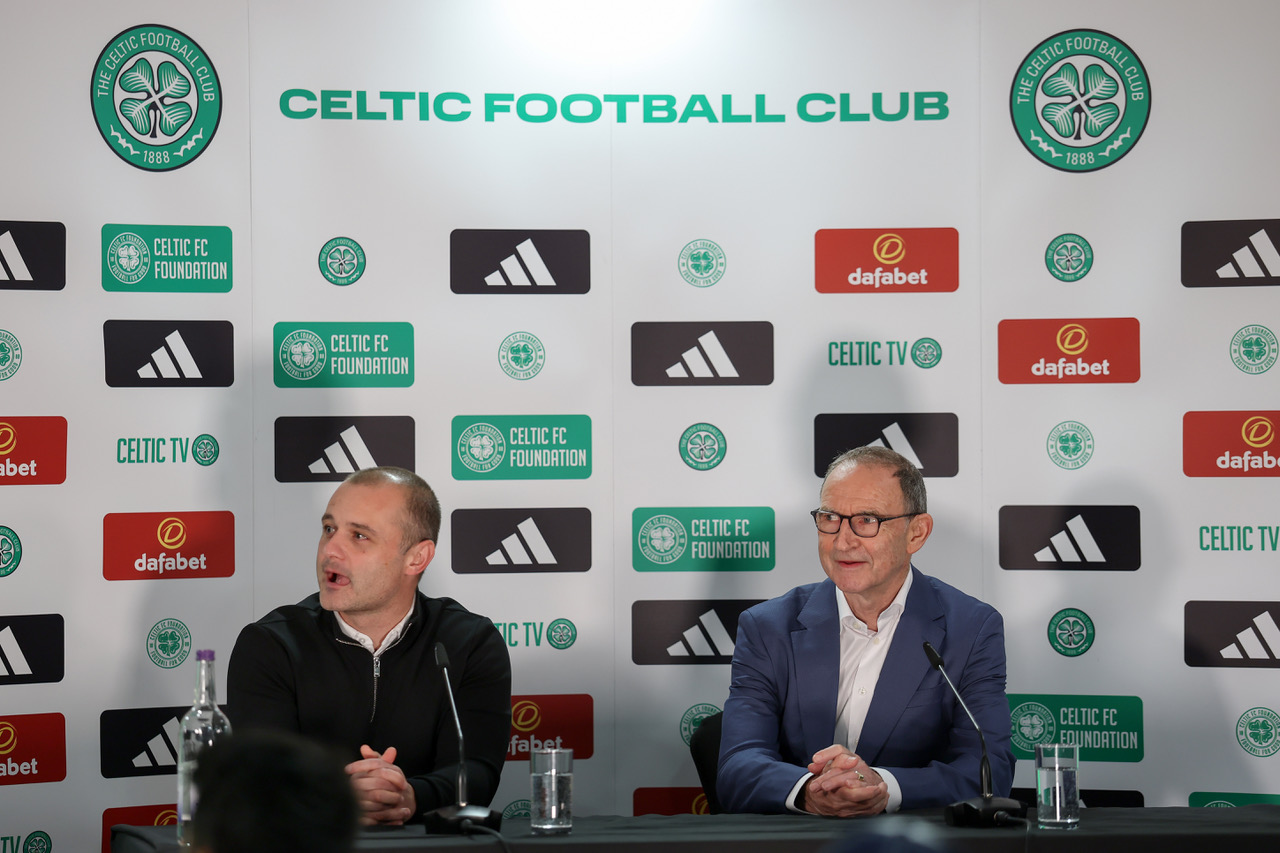 Shaun Maloney and Martin O'Neill at Celtic Park