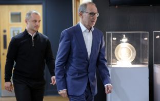 Shaun Maloney and Martin O'Neill at Celtic Park