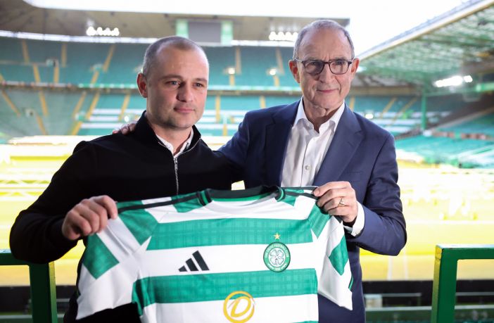 Shaun Maloney and Martin O'Neill at Celtic Park