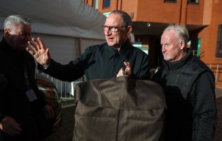 Martin O'Neill arrives at Celtic Park
