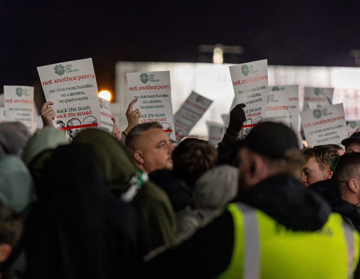 Celtic Fans Collective protest at Celtic Park 