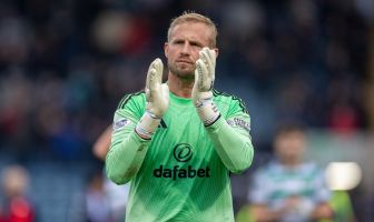 Kasper Schmeichel. Dundee v Celtic. 19 October 2025.