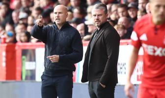 Aberdeen Manager Jimmy Thelin and Motherwell's Manager Jens Berthel Askou