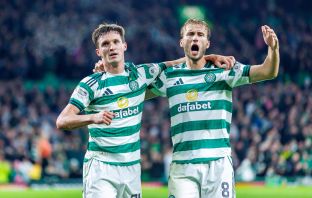 Benjamin Nygren and Johnny Kenny celebrate.