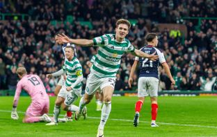 Johnny Kenny celebrates his first goal of the match