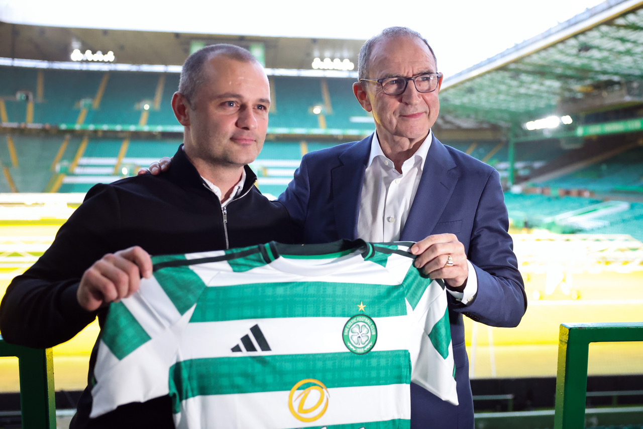 Shaun Maloney and Martin O'Neill at Celtic Park 