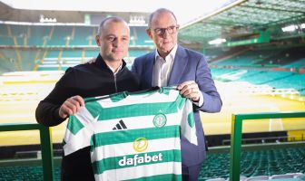 Shaun Maloney and Martin O'Neill at Celtic Park