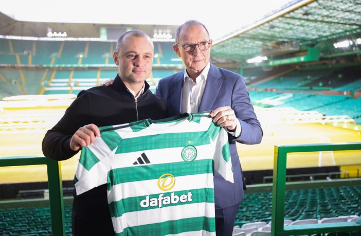 Shaun Maloney and Martin O'Neill at Celtic Park