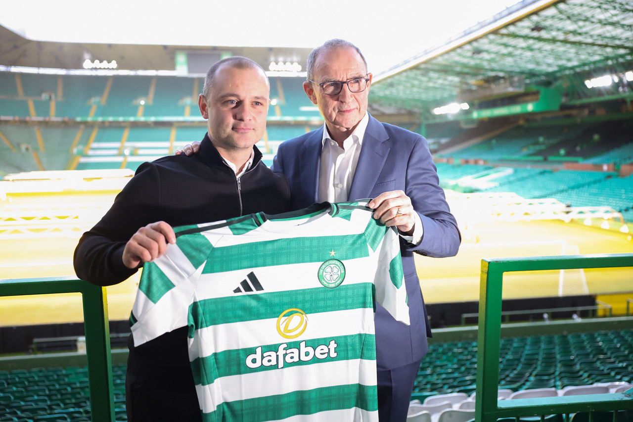 Shaun Maloney and Martin O'Neill at Celtic Park