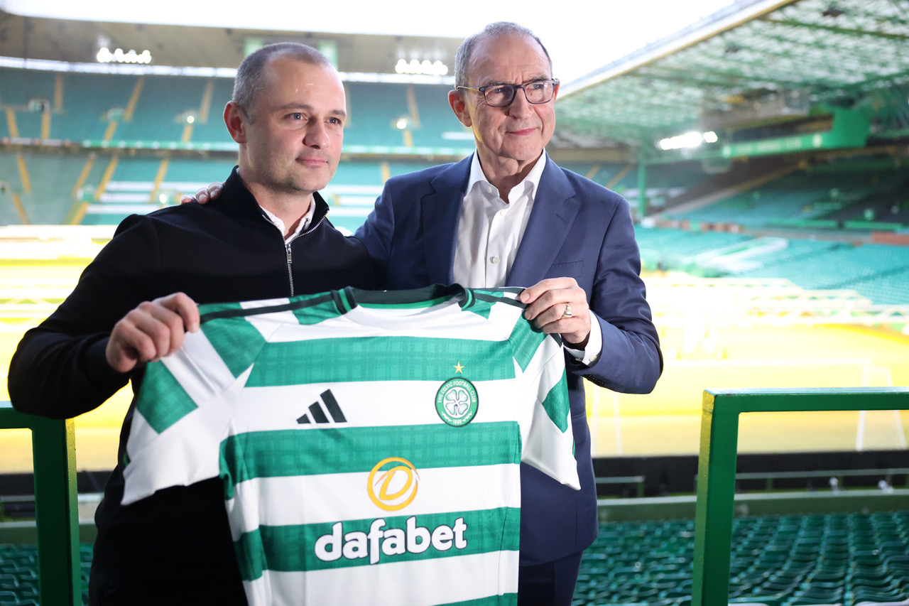 Shaun Maloney and Martin O'Neill at Celtic Park