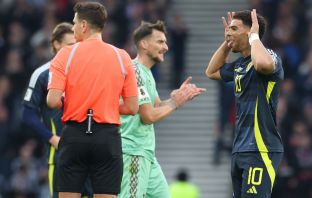 Che Adams of Scotland celebrates