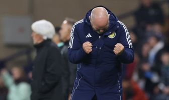 Scotland manager Steve Clarke celebrates