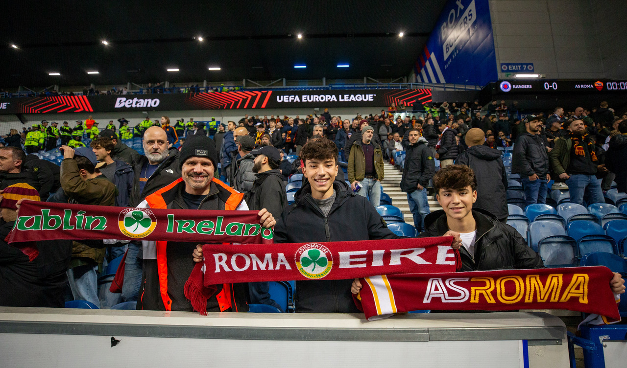 Roma fans at Ibrox 
