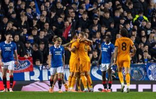 Roma celebrations at Ibrox.