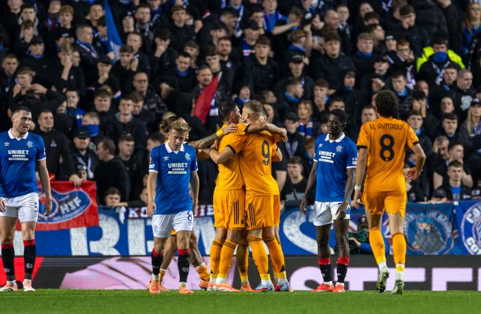 Roma celebrations at Ibrox.