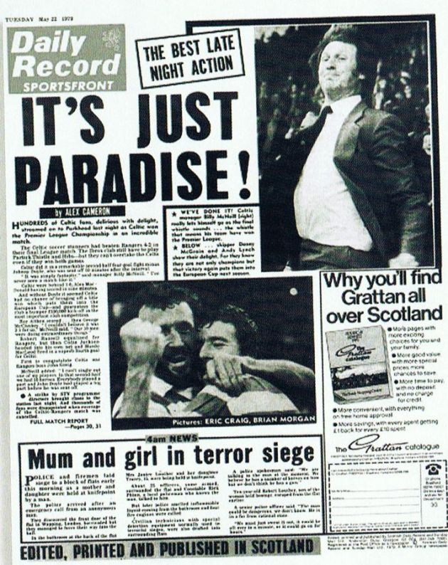 The 4-2 Game - Celtic 4 Rangers 2 - May 1979. The Monday night when Ten Men Won the League. 