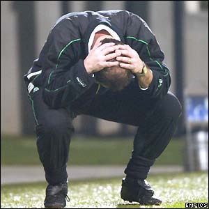 Despair for Martin O'Neill in the Champions League.