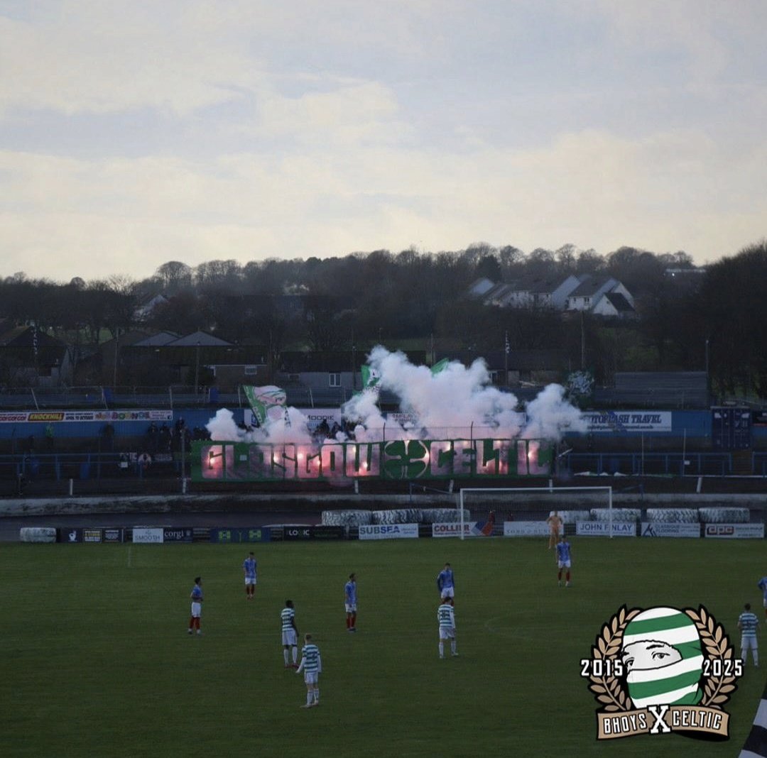 Celtic Ultras at Cowdenbeath v Celtic B, Saturday 23 November 2025. 