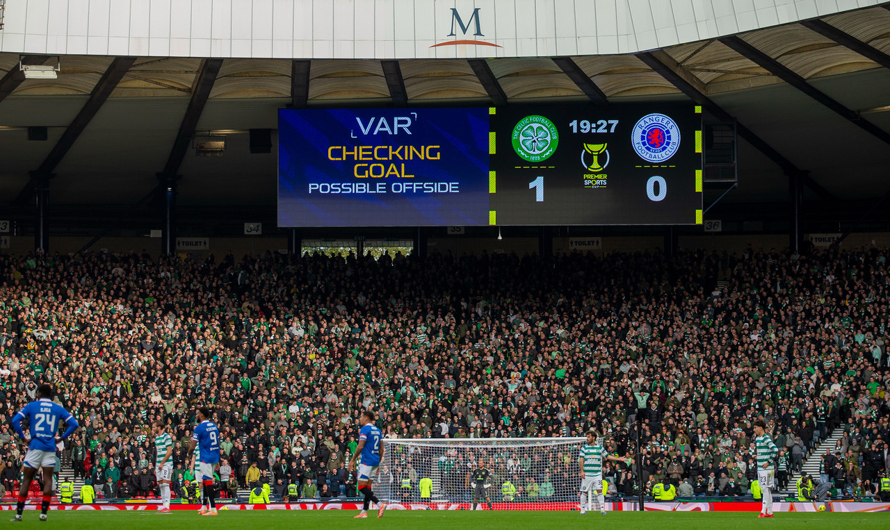 VAR rule out Celtic's opener. 