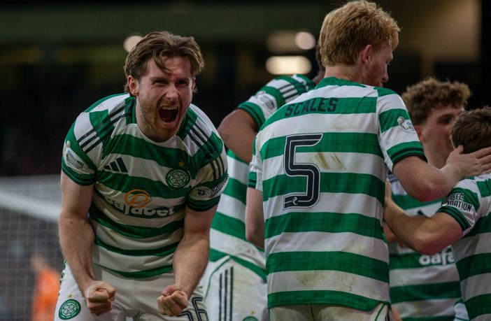 Anthony Ralston celebrates