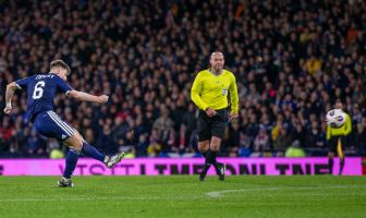 Kieran Tierney scores for Scotland