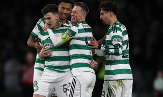 Kieran Tierney celebrates