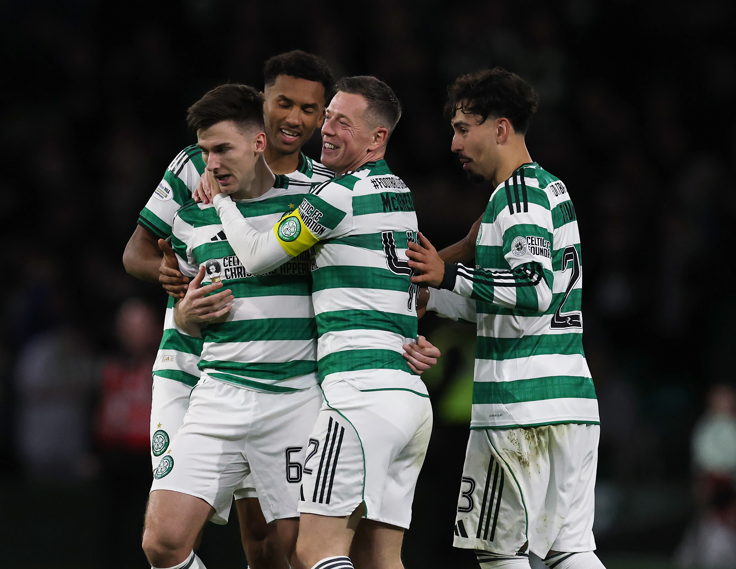 Kieran Tierney celebrates 