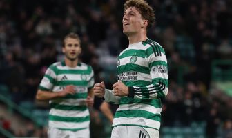 Arne Engels of Celtic celebrates