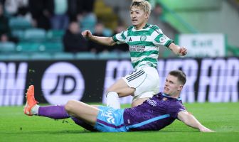 Daizen Maeda scores Celtic's third goal