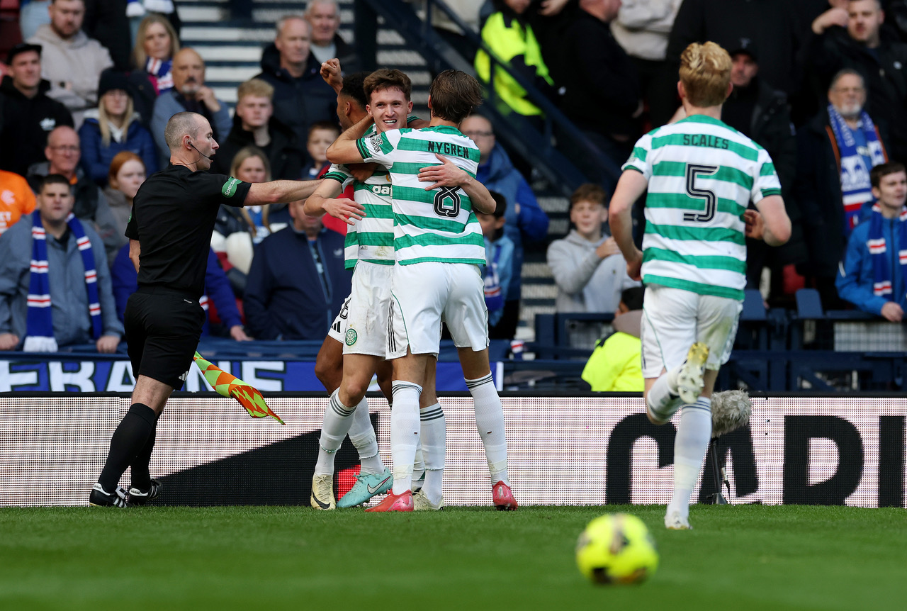 Johnny Kenny of Celtic celebrates