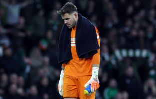Jack Butland of theRangers is seen at full time