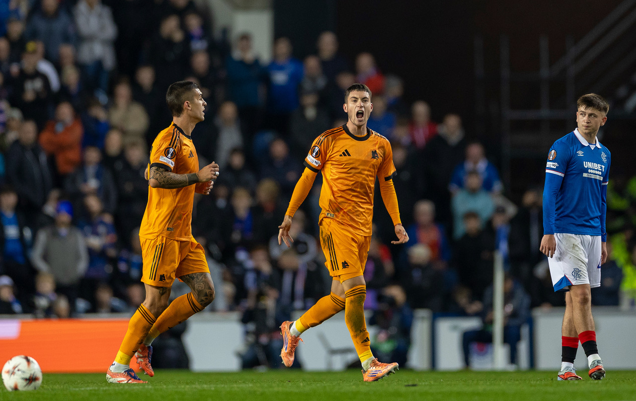 Roma celebrations at Ibrox.