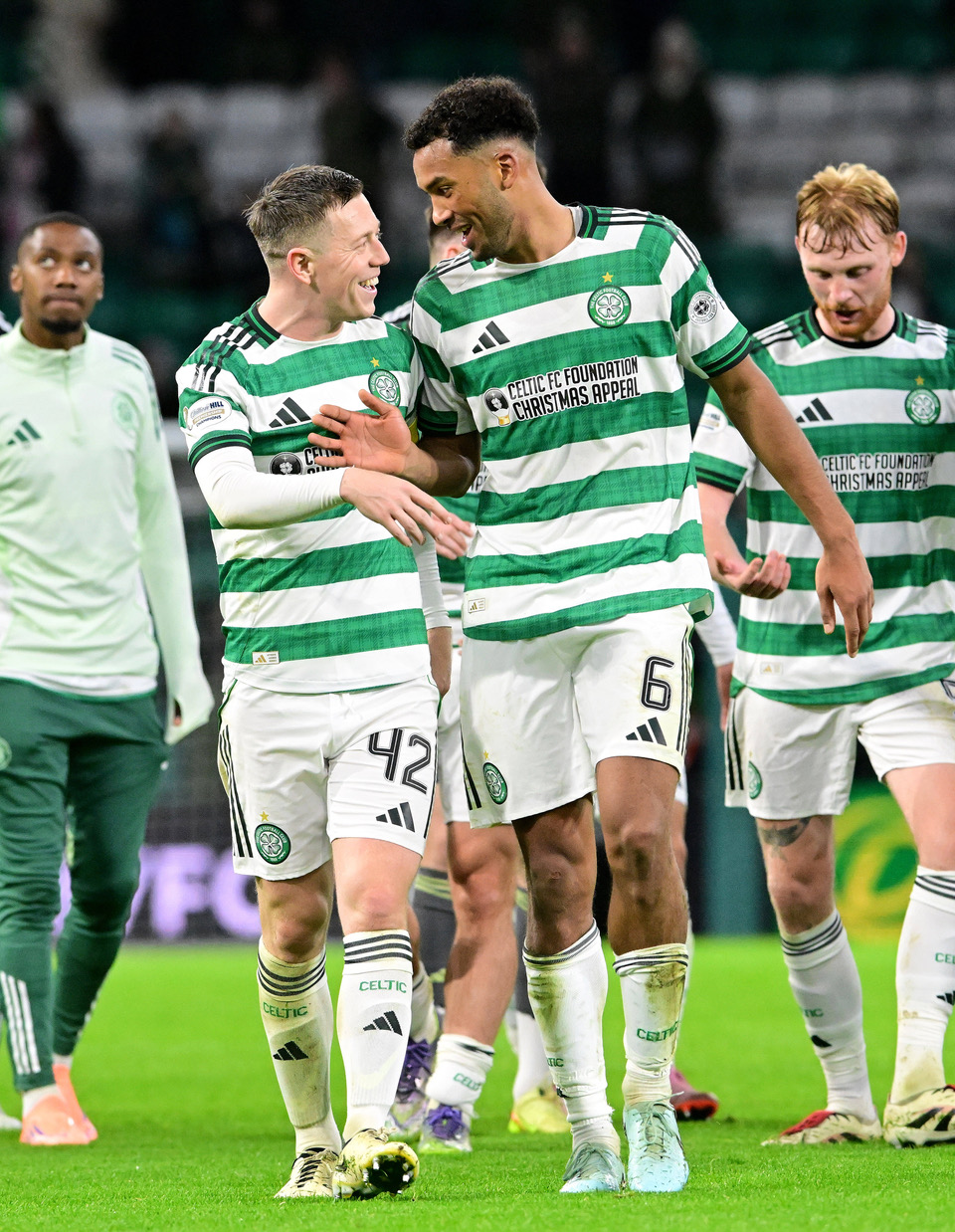 Callum McGregor celebrates with Auston Trusty.