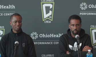 Columbus Crew general manager Issa Tall and manager Wilfried Nancy